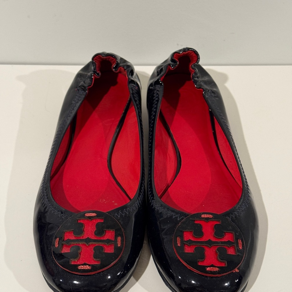 Tory Burch Black and Red Women's Ballet Flats size 8M